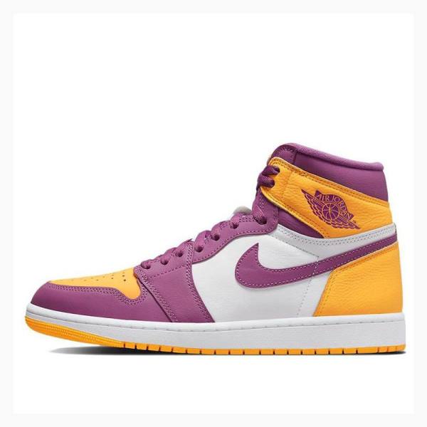 Air Jordan 1 Nike Retro High OG Brotherhood Chaussure De Basketball Homme Violette Jaune | JD-540ML