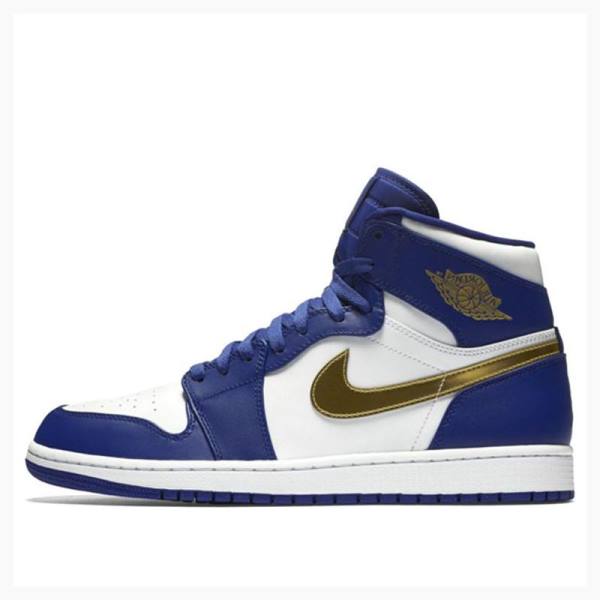 Air Jordan 1 Nike Retro High Olympic Metal Chaussure De Basketball Homme Bleu Doré | JD-857BW