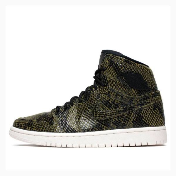 Air Jordan 1 Nike Retro High Premium \'Snakeskin\' Chaussure De Basketball Femme Vert Olive | JD-365SR