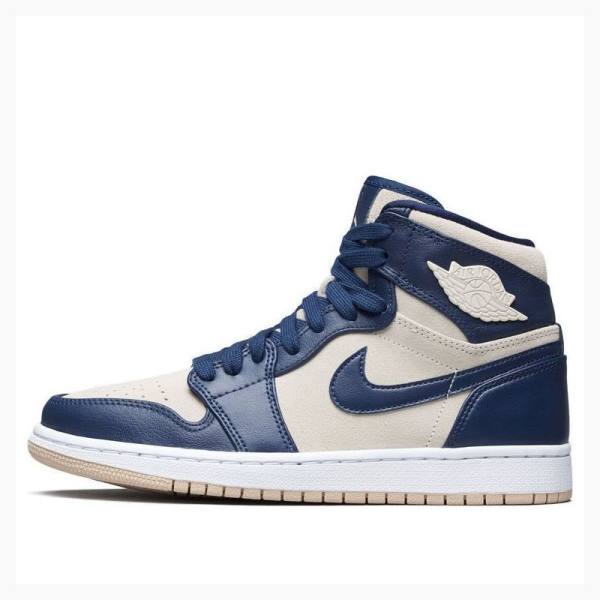 Air Jordan 1 Nike Retro PREM Midnight Chaussure De Basketball Femme Bleu Marine | JD-670NV