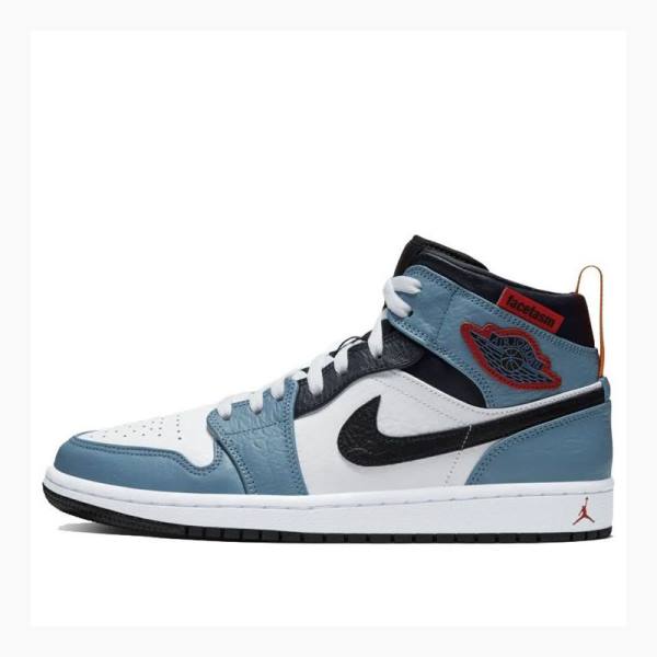 Air Jordan 1 Nike X Facetasm Mid Fearless Chaussure De Basketball Homme Bleu Noir | JD-573UJ