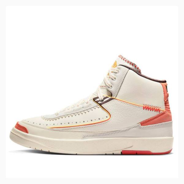 Air Jordan 2 Nike Retro Maison Chateau Rouge Chaussure De Basketball Homme Blanche Orange | JD-796NJ