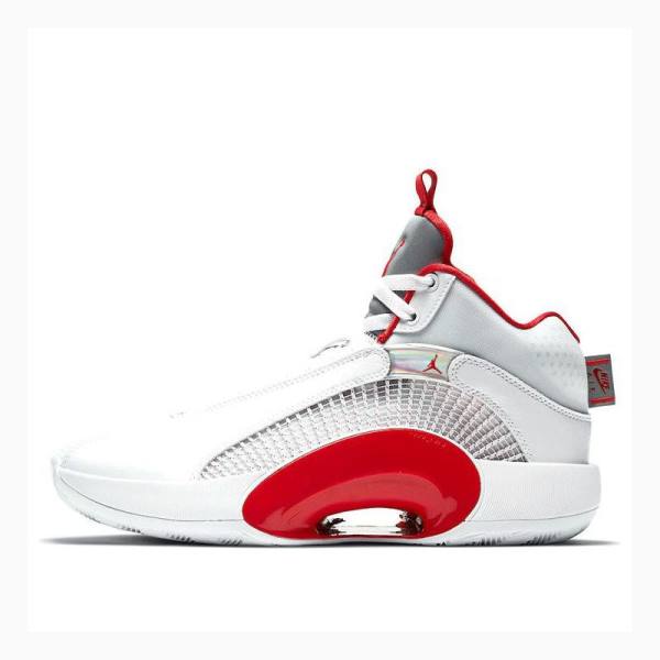 Air Jordan 35 Nike Fire Chaussure De Basketball Homme Blanche Rouge Argent | JD-167EN