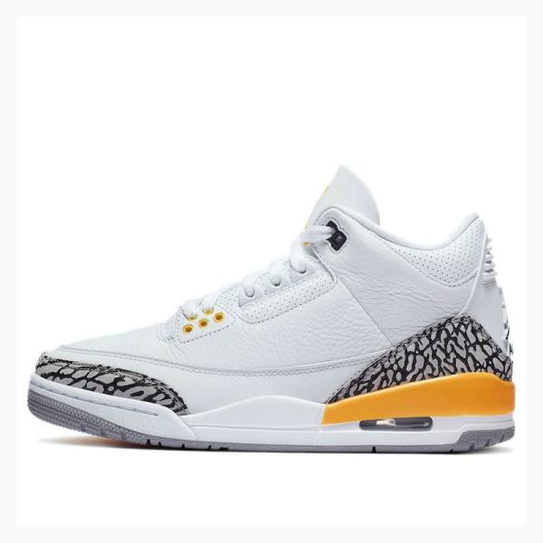 Air Jordan 3 Nike Retro Laser Chaussure De Basketball Femme Blanche Orange | JD-564VO