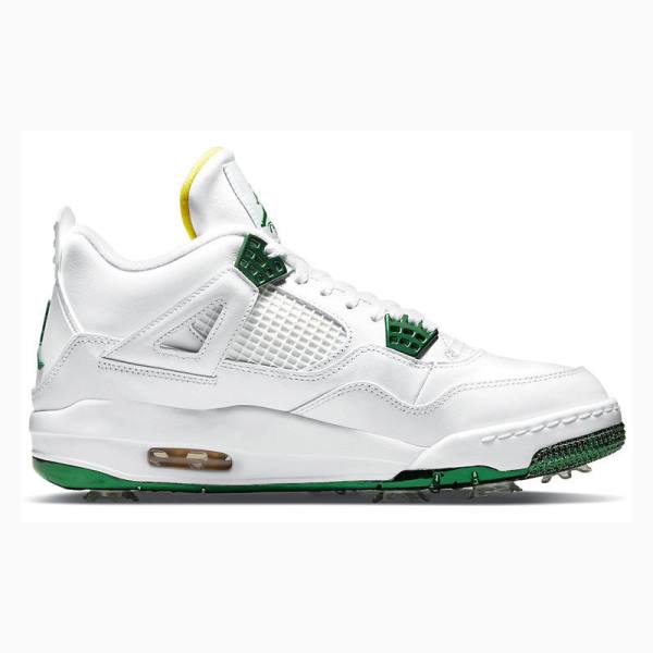 Air Jordan 4 Nike Golf Metallic Chaussure De Basketball Homme Blanche Vert | JD-593AU