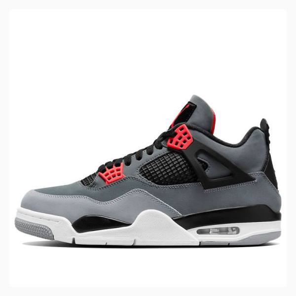 Air Jordan 4 Nike Infrared Chaussure De Basketball Homme Grise Rouge | JD-705XT