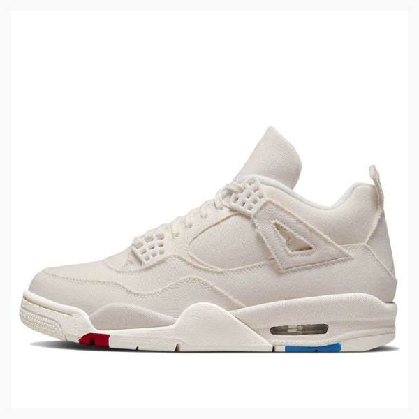 Air Jordan 4 Nike Retro Blank Tela Chaussure De Basketball Femme Blanche | JD-048NC