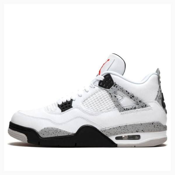 Air Jordan 4 Nike Retro Cement OG Chaussure De Basketball Homme Blanche Noir Orange | JD-419PI