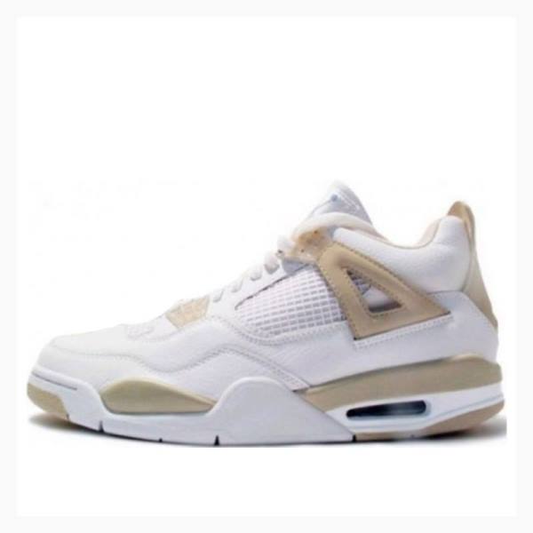 Air Jordan 4 Nike Retro Chaussure De Basketball Femme Blanche Beige | JD-061QP