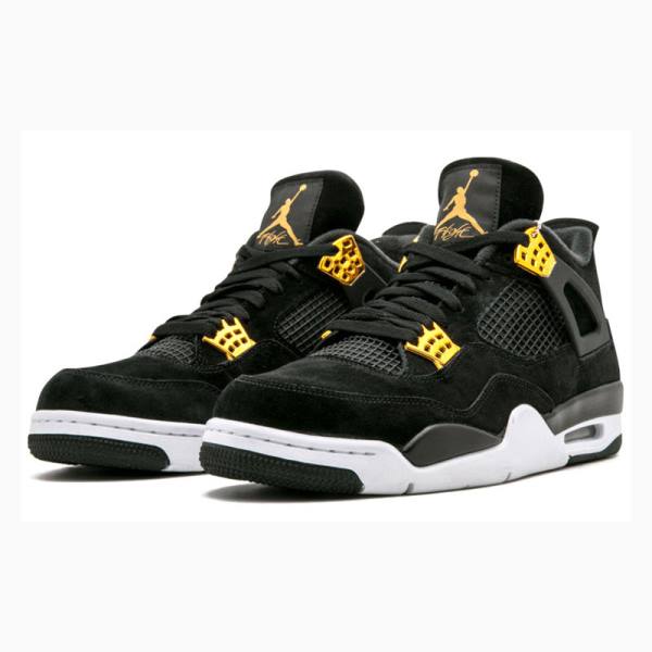 Air Jordan 4 Nike Retro Royalty Chaussure De Basketball Homme Noir Jaune | JD-743OG