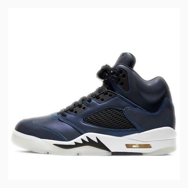 Air Jordan 5 Nike Retro Oil Chaussure De Basketball Femme Bleu Marine | JD-378FI