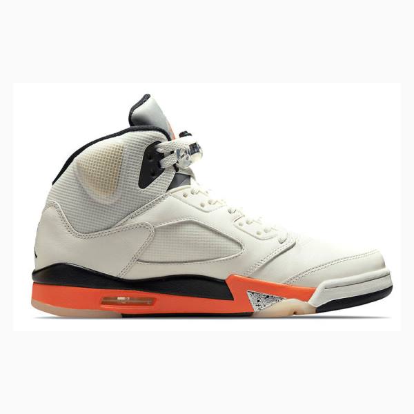 Air Jordan 5 Nike Retro Shattered Backboard Chaussure De Basketball Homme Blanche Orange | JD-876GP