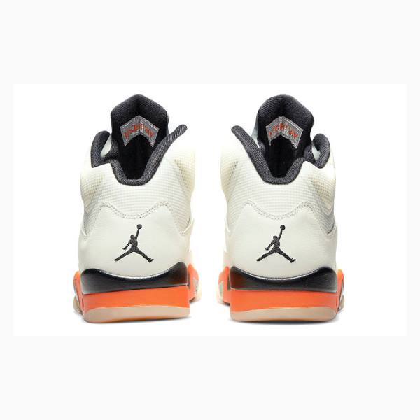 Air Jordan 5 Nike Retro Shattered Backboard Chaussure De Basketball Homme Blanche Orange | JD-876GP