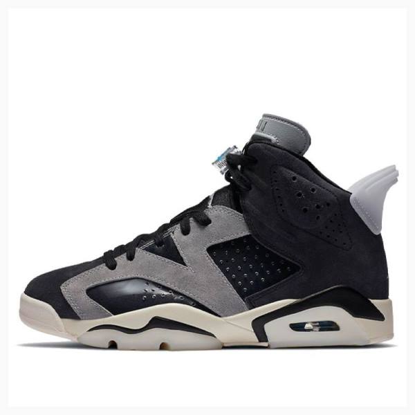 Air Jordan 6 Nike Retro Tech Chrome Chaussure De Basketball Femme Grise Noir | JD-720GR