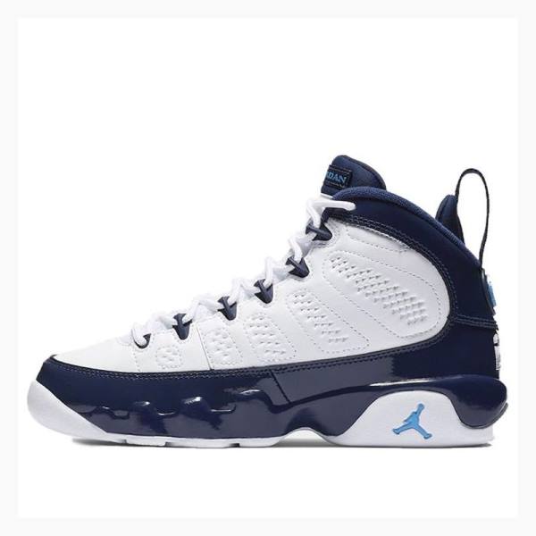 Air Jordan 9 Nike Retro UNC Chaussure De Basketball Homme Blanche Bleu | JD-206SC