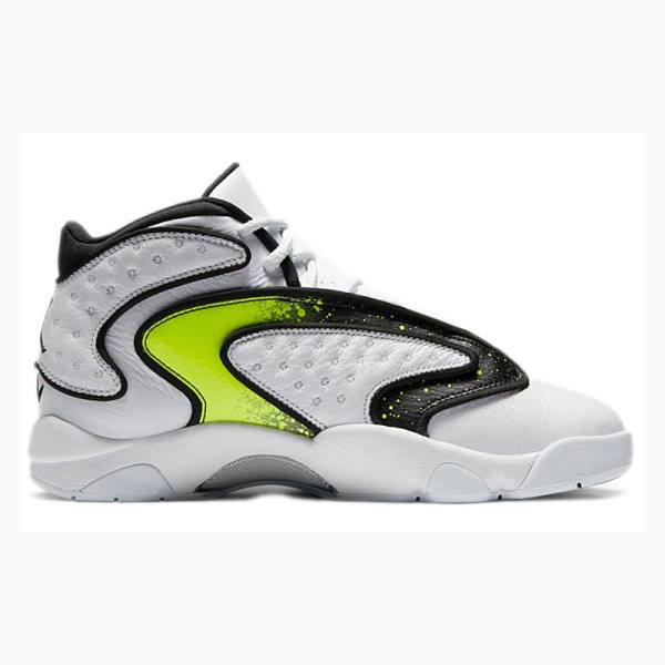 Air Jordan Nike OG Volt Splatter Chaussure De Basketball Femme Blanche Noir Vert | JD-163EA