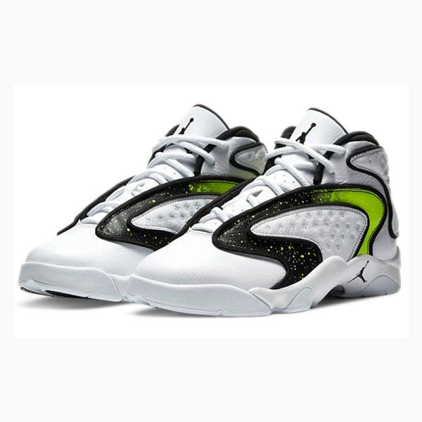 Air Jordan Nike OG Volt Splatter Chaussure De Basketball Femme Blanche Noir Vert | JD-163EA