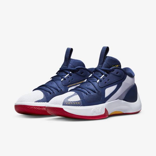 Air Jordan Nike Zoom Separate Homme Bleu Marine Blanche Rouge Doré | NK895XWY